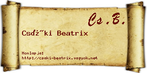 Csáki Beatrix névjegykártya