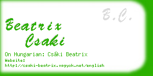 beatrix csaki business card