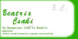 beatrix csaki business card